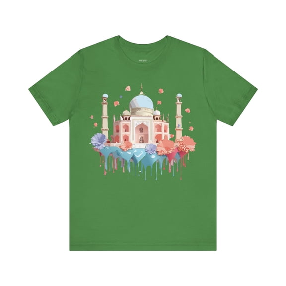Taj Mahal Graphic Tee Unisex Short Sleeve By Vintage Inspired Artwork