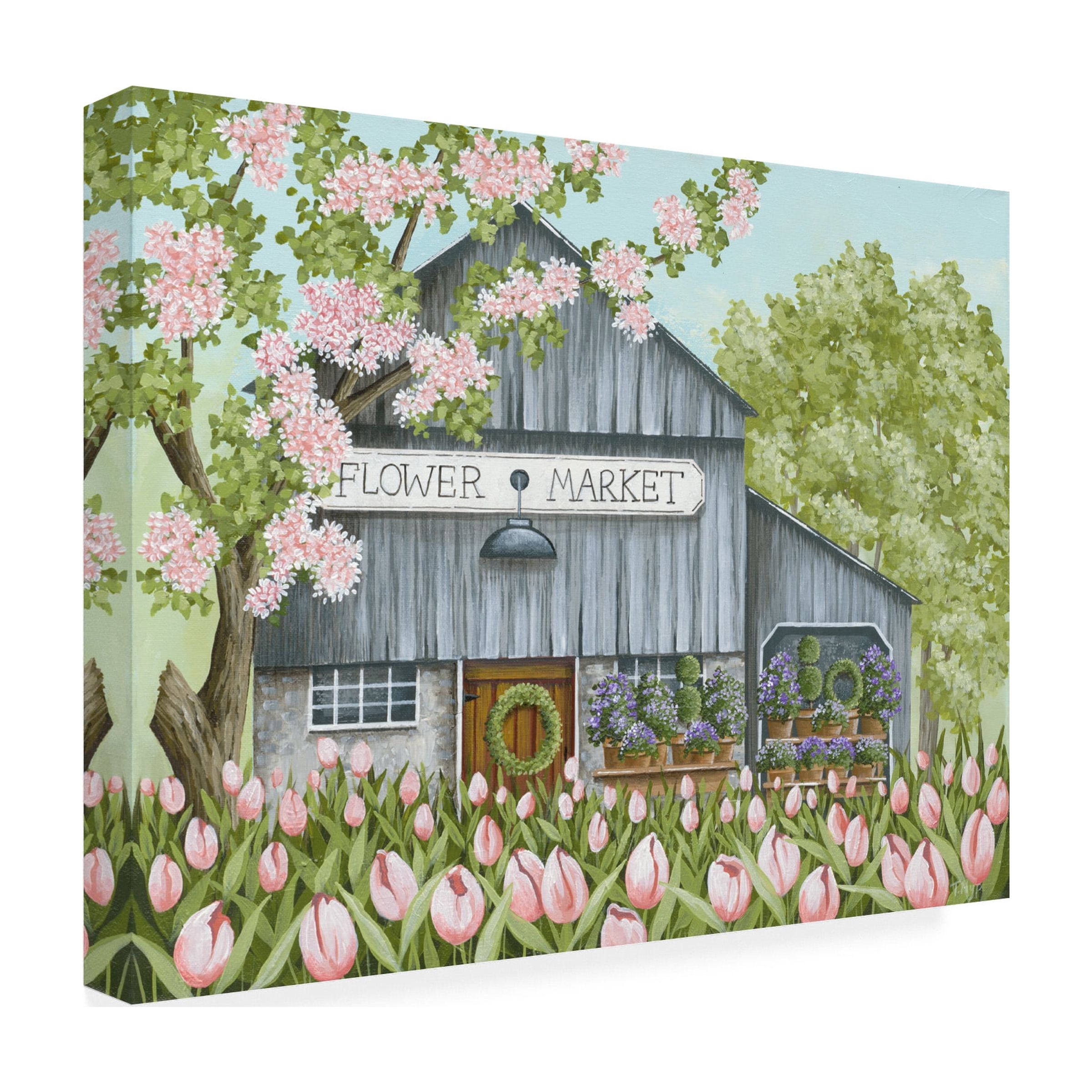 Canvas Wall Art - Tanya Nyp 'Flower Market' Wall Art for Living Room, Bedroom, or Office DÃ©cor by Trademark Fine Art - 24 x 18 Inches