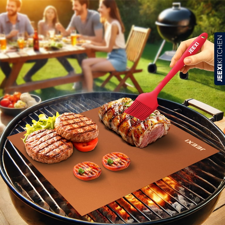 Jeexi Copper Grill Mat Set of 5 - Non-Stick, Heat-Resistant