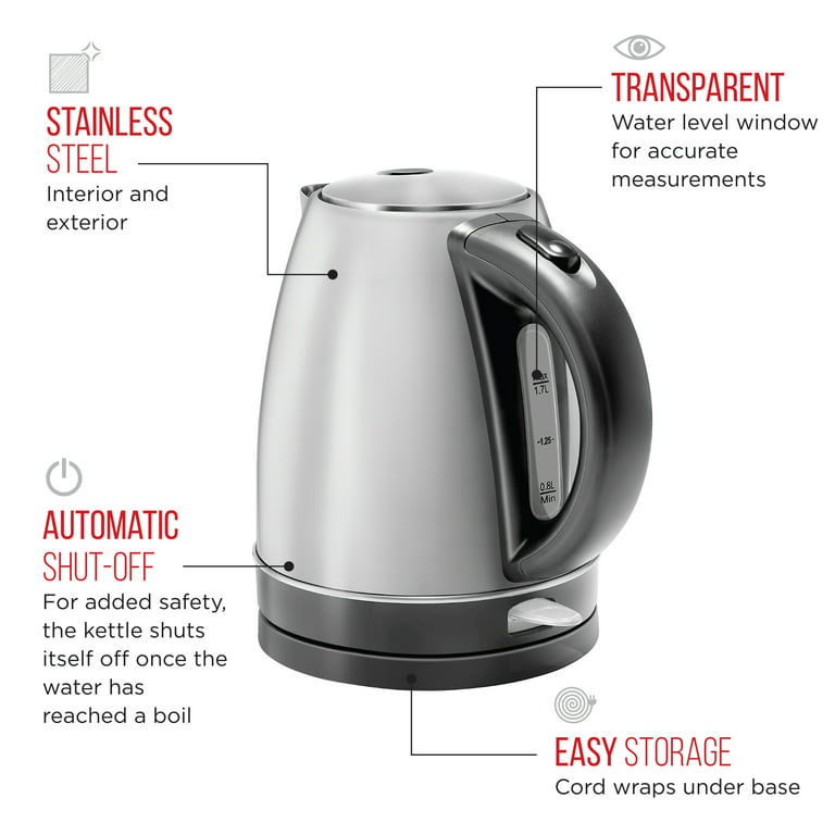 Chefman Colour-Changing Electric Kettle with Auto Shut-Off, fast-bo