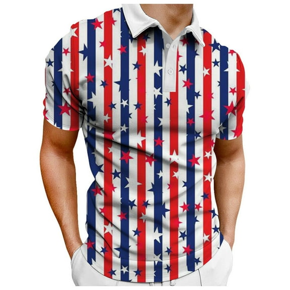 PEASKJP Mens Polos Shirts Polo Shirts for Men Soft Collared Shirt (Red,L)