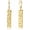 GoldC, variant on Hammered Square Bar Long Drop Dangle Earrings for Women, Silver Plated with 14K Gold Finish and French Leverback Closure, Trendy Jewelry Gift for Her