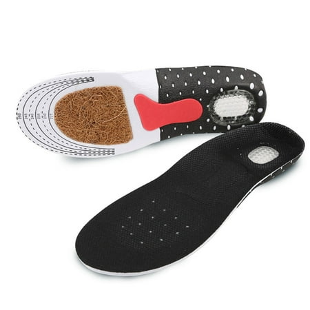

Pair of Coconut Beard Insoles Arch Support Cushion Orthopedic Insoles for Plantar Fasciitis Flat Feet Feet Care Pain Relief Breathable Sports Running Shoe Inserts - Size L (Black)