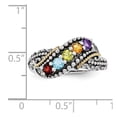 thumbnail image 4 of White Sterling Silver Ring Band Yellow Customize Stones Diamond, 4 of 4