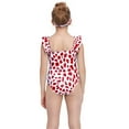 thumbnail image 2 of Little and Big Girls Ruffled Sleeve Bowknot One-Piece Swimsuit Floral Swimwear, 2 of 6