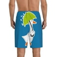 thumbnail image 3 of Fotbe Goose Holding an Umbrella Pajama Shorts for Men, Men's Pajama Bottoms, Sleepwear,Short Pajama Pants-, 3 of 9
