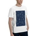 thumbnail image 2 of Bingfone Snowflake Dark Blue Men'S Loose Fit Short-Sleeve Pocket T-Shirt, 2 of 7