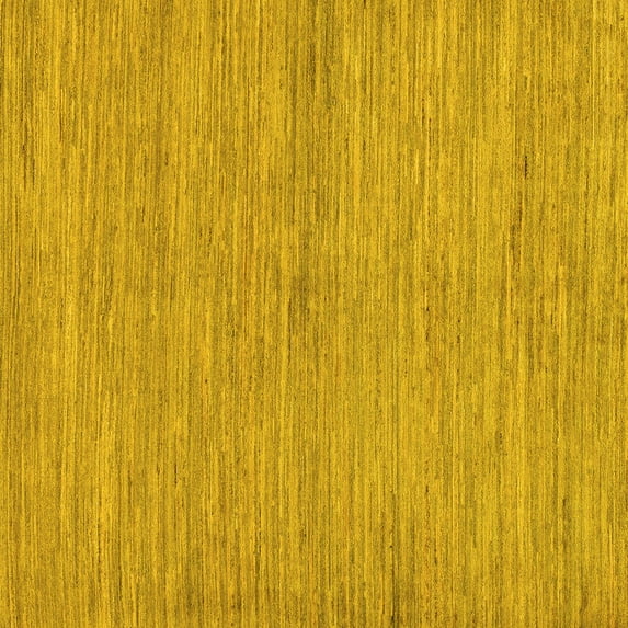 Ahgly Company Machine Washable Indoor Square Abstract Yellow Modern Area Rugs, 3' Square