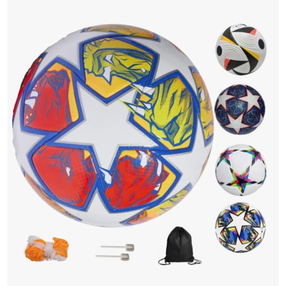 Balón Fútbol Soccer Champions Profesional Entrenamiento No 5 Modelo Estrellas De Colores