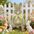 thumbnail image 4 of Lunxisen 2 Pcs Easter Bunny Wreath For Front Door - Decorative Easter Rabbits Door Hanging, 4 of 9