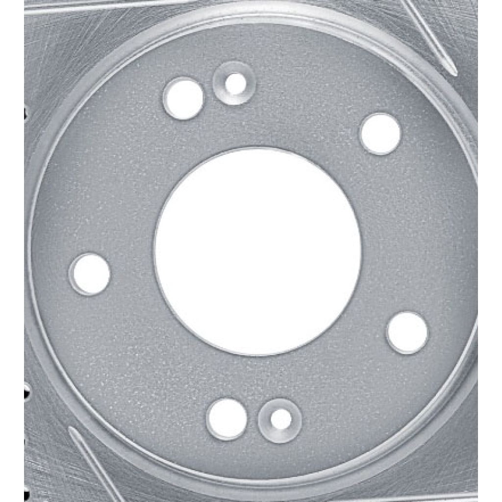 KarParts360 For Hyundai Elantra 2021 22 23 24 2025 Disc Brake Rotor Front, Passenger Side | Cast Iron | Silver Finish | Drilled And Slotted Style | 69 Millimeters/2.72 Inches Center Hole Diameter