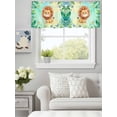 thumbnail image 4 of Forest Lion Butterfly Leaf Valances for Windows,Kitchen Valance Rod Pocket Short Curtain, Summer Animal Green Plant Valance Curtain Window Valances for Bedroom Bathroom Living Room 42x12in, 4 of 9