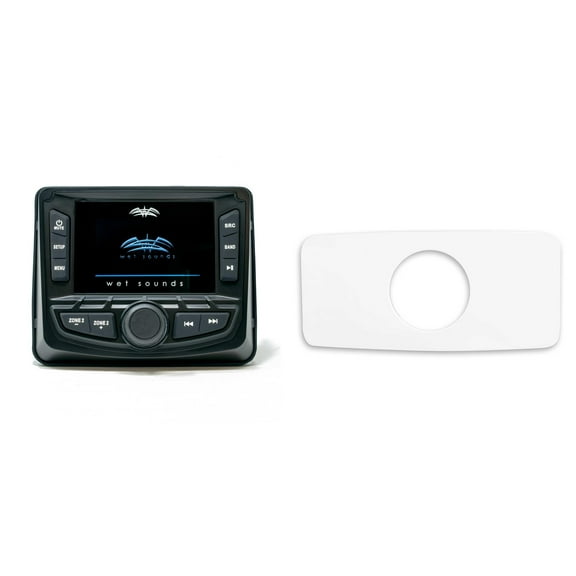 Wet Sounds WS-MC-2 With Marine SEADASH3W Universal Marine 3" Radio Dash Kit - White