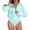 Eggshell Blue, variant on Women's Rash Guard Long Sleeve Women Tummy Control Zipper One Piece Swimsuit Sexy Monokini Blue Bathing Suits Size S