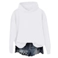 thumbnail image 4 of felwors Womens Oversized Hooded Sweatshirt with Kangaroo Pocket - Casual Daily Pullover for Men & Women White, L, 4 of 4