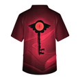 thumbnail image 3 of Hazbin Hotel Hombres de manga corta con cuello en V Impreso pecho bolsillo Top Vermilion/2XL, 3 of 3