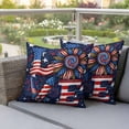 thumbnail image 4 of Independence Day Pillow Covers 2 Pack Abstract American Flag Love Sunflower Star Sky Pillowcase Waterproof Outdoor Throw Pillow Cover for Patio Garden Square Cushion 20”x20”, 4 of 9