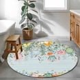 thumbnail image 3 of Round Rug 4Ft Washable Non-Slip, Easter Circle Area Rugs for Living Room Bedroom, Spring Eggs Eucalyptus Branch Floral Wooden Indoor Floor Mats Carpet Runner for Home Decor Aesthetic, 3 of 8