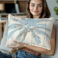 thumbnail image 3 of Throw Pillow Covers 12x20 Inch Inch Set of 2 Light Blue Palm Tree Decorative Pillow Covers Wood Grain Cushion Cover Pillowcase for Sofa Couch Bed Home Decor, 3 of 9