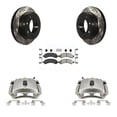 thumbnail image 1 of Transit Auto Rear Disc Brake Coated Caliper Drilled Slotted Rotors and Semi-Metallic Pads Kit for Car GMC Chevrolet Savana 3500 2500 Express KCD-101324N, 1 of 11