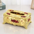 thumbnail image 2 of veasfak Home Rectangular Tissue Paper Box Case Holder Cover Golden Red, 2 of 4