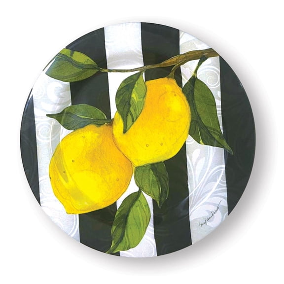 Bamboo Table Lemon Branch Bamboo Dinner Plate, Set of 4, Eco-friendly Alternative to Melamine