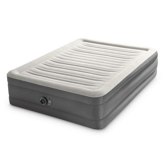 INTEX 18" Queen TruAire TPU Comfort-Plush Airbed w/ Built-in Pump; Lightweight, PVC-Free, with 2-Year Warranty