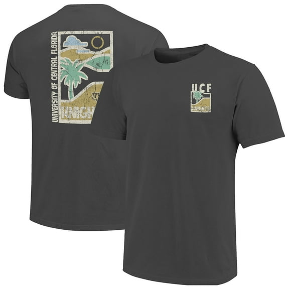 Men's Graphite UCF Knights Comfort Colors Minimal Vista Distressed Graphics T-Shirt