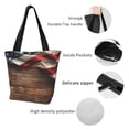 thumbnail image 4 of Easygdp Rustic American Flag Wood Bolso de Hombro para Mujer, Bolso Bandolera y Cartera de Mano Elegante para Uso Diario, 4 of 6
