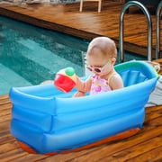 Leakproof Inflatable Pool Foldable Insulation Kiddie Pool With Backrest For Baby Toddler & Kids In Garden Backyard & Outdoor Inflatable Pool Slide for Kids Inflatable Pool with Shade 3 Feet Pool for
