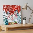 thumbnail image 4 of Ships Next Day Canvas Wall Art 8"x8",Red Christmas Wood Framed Canvas Print Painting,Winter Snowman Xmas Pine Tree Snowflakes Ready to Hang Small Picture Wall Decor for Home Bathroom Nursery Kitchen, 4 of 9