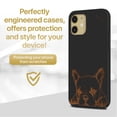 thumbnail image 2 of Case Yard Wooden Case for iPhone-12-Mini Soft TPU Silicone cover Slim Fit Shockproof Wood Protective Phone Cover for Girls Boys Men and Women Supports Wireless Charging French Bulldog Design, 2 of 7