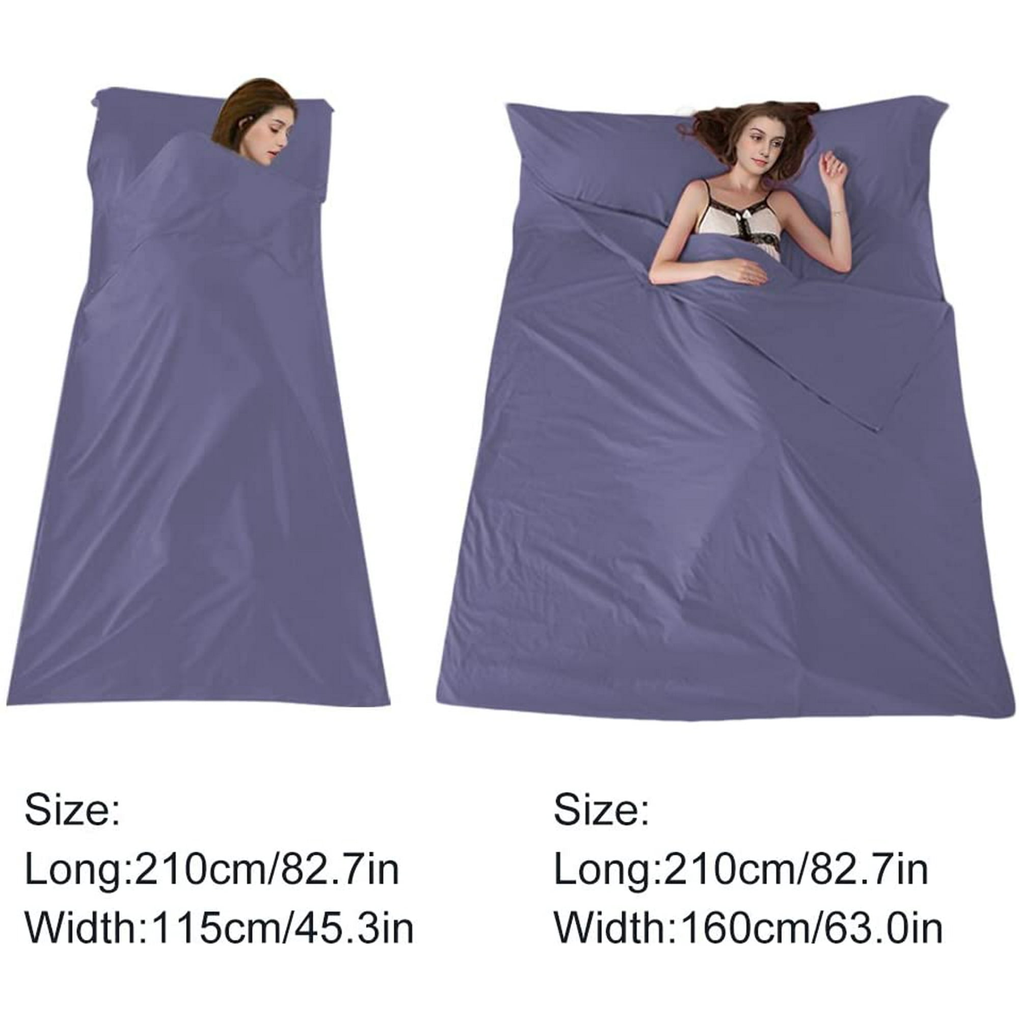 Doublure De Sac De Couchage, Drap De Voyage Et De Camping Pour Adultes, Léger Et Compact – Doublures De Sommeil Confortables Pour Voyage, Hôtel Et Camping (violet