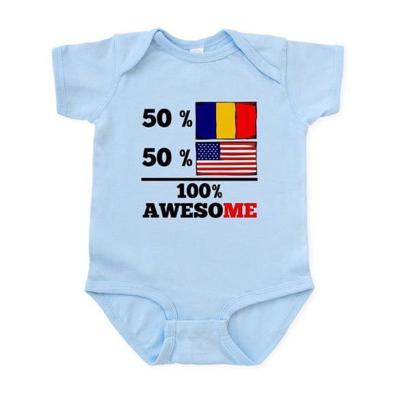 CafePress - Half Romanian Half American Body Suit - Baby Light Bodysuit, Size Newborn - 24 Months