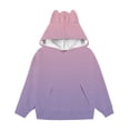 thumbnail image 4 of GiLiling Teen Girls Cute Cat Ear Hooded Sweatshirt Solid Color Long Sleeve Hoodie Pocket Toddler Fall Winter Pullover Kids (Pink, 3-4 Years), 4 of 4