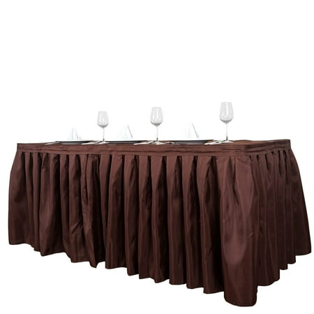 

Efavormart 21ft Chocolate Accordion Pleat Polyester Table Skirt for Kitchen Dining Catering Wedding Birthday Party Decor Events
