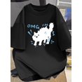 thumbnail image 1 of Men's Cotton Graphic T-Shirt | Casual Crew Neck | OMG Cat Print | 100% Cotton Knit Fabric | Regular Fit | Summer Casual Wear | Breathable Short Sleeve Tee | Slight Stretch | For Teens, Summer Gifts, 1 of 8