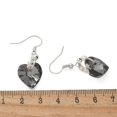 thumbnail image 5 of 50pairs Heart Glass Dangle Earrings with Silver Plated Iron Beads & Platinum Tone Brass Findings Mixed color 36mm Pin: 0.8mm, 5 of 5