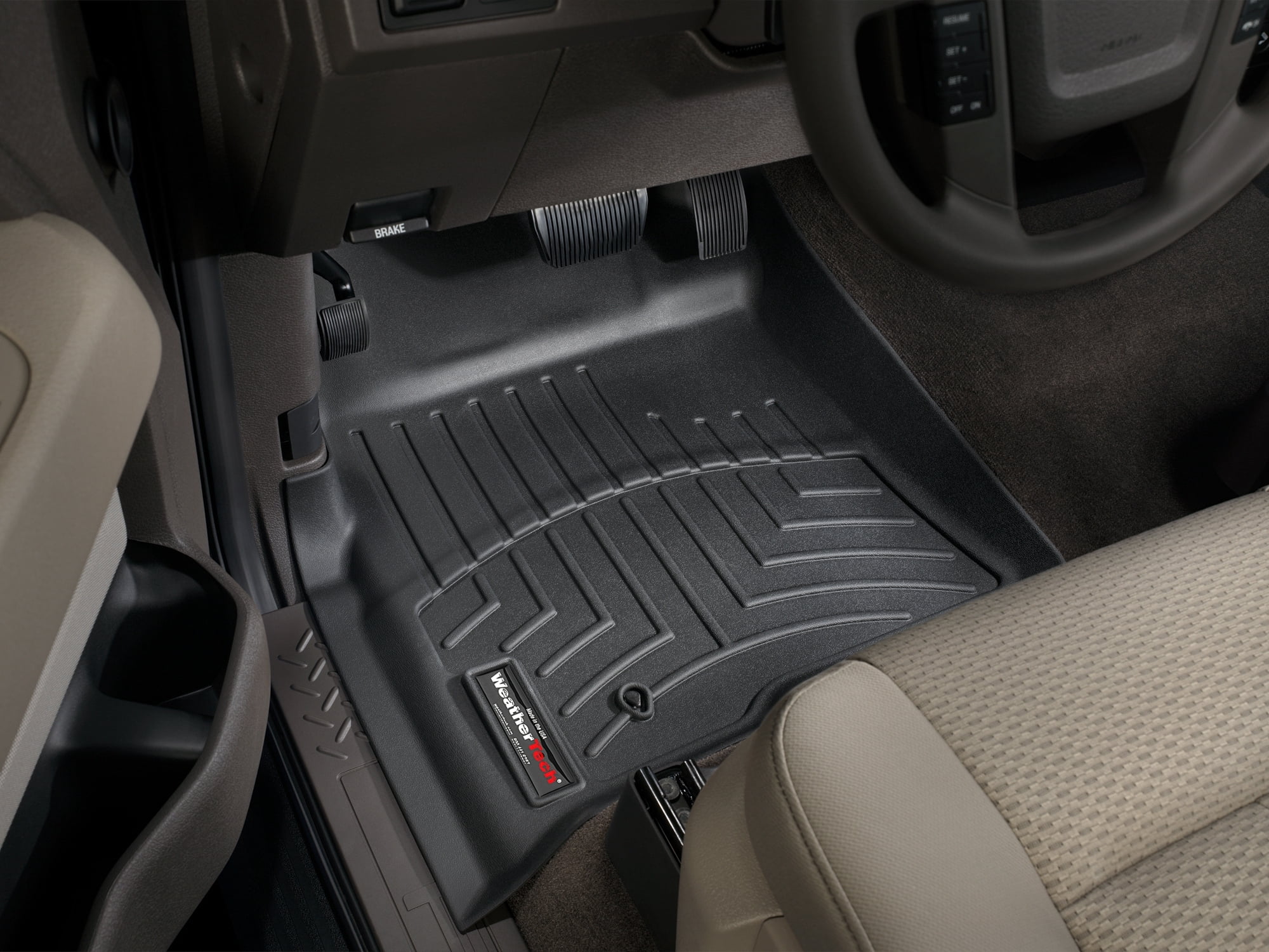 WeatherTech Custom Fit FloorLiners compatible with Ford F-150 SVT Raptor, F-150 - 1st Row (Driver & Passenger), Black