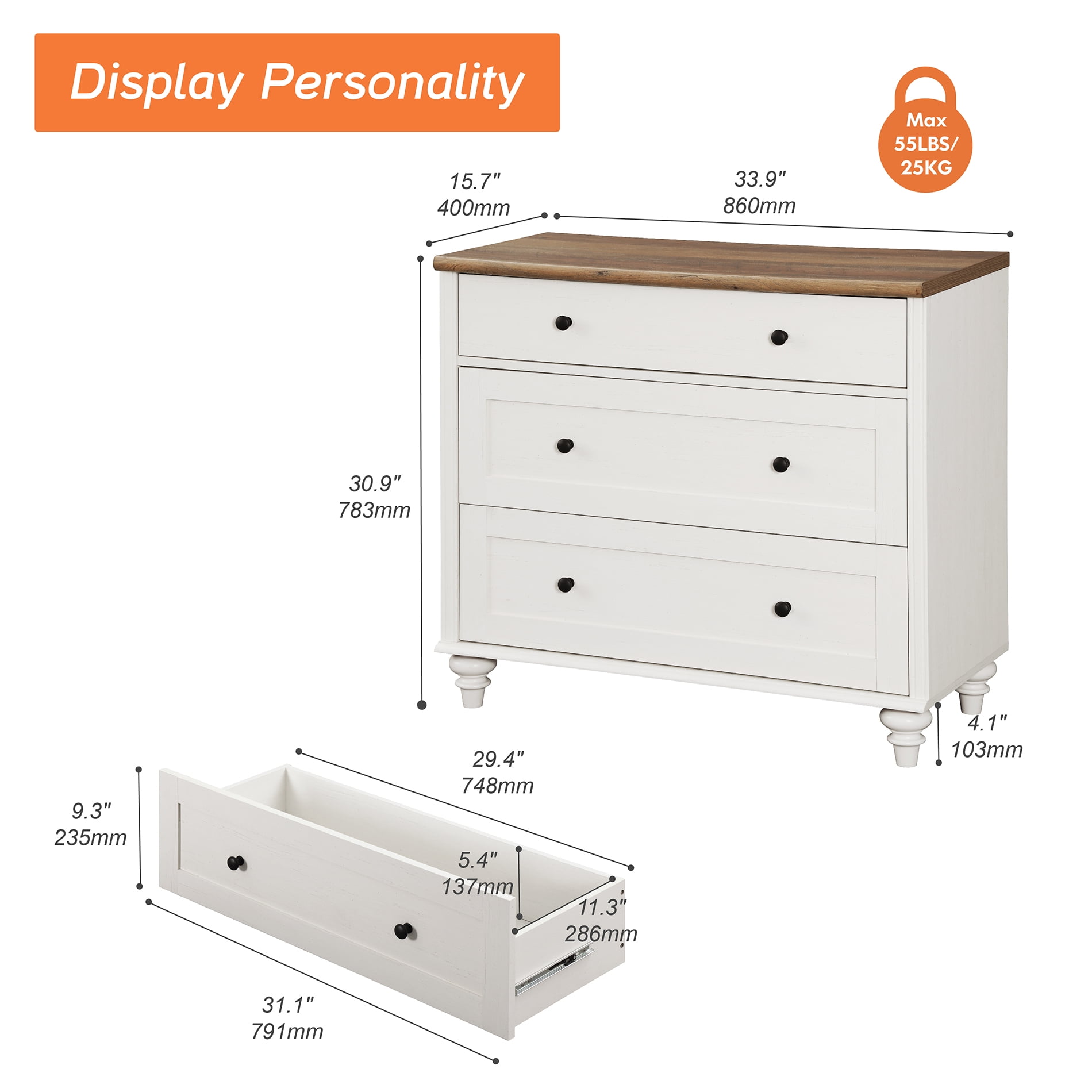 3 Drawer Dresser