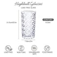 thumbnail image 2 of 14.5 Ounces/ 410ml Highball Glasses Set of 6, JOYCEMALL Vintage Style Clear Drinking Glasses Juice Tumblers & Water Cups Kit for Juice Cocktails Iced lemonade Tea Frappe Smoothies Milkshakes kitchen, 2 of 8