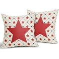 thumbnail image 2 of 4th of July Patriotic Pillow Covers 18x18 Inch Set of 2 Red Blue Stars America Independence Day Decorative Throw Pillows Fourth of July Holiday Outdoor Pillow Cases Couch Bed Sofa Decor, 2 of 6
