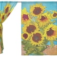 thumbnail image 2 of Coolnut Sunflowers Art Painting Sheer Gauze Door Curtain Window Curtain Drapes for Living Room Kids Bedroom Window Treatment W55 x L78 In 2 Panels, 2 of 3