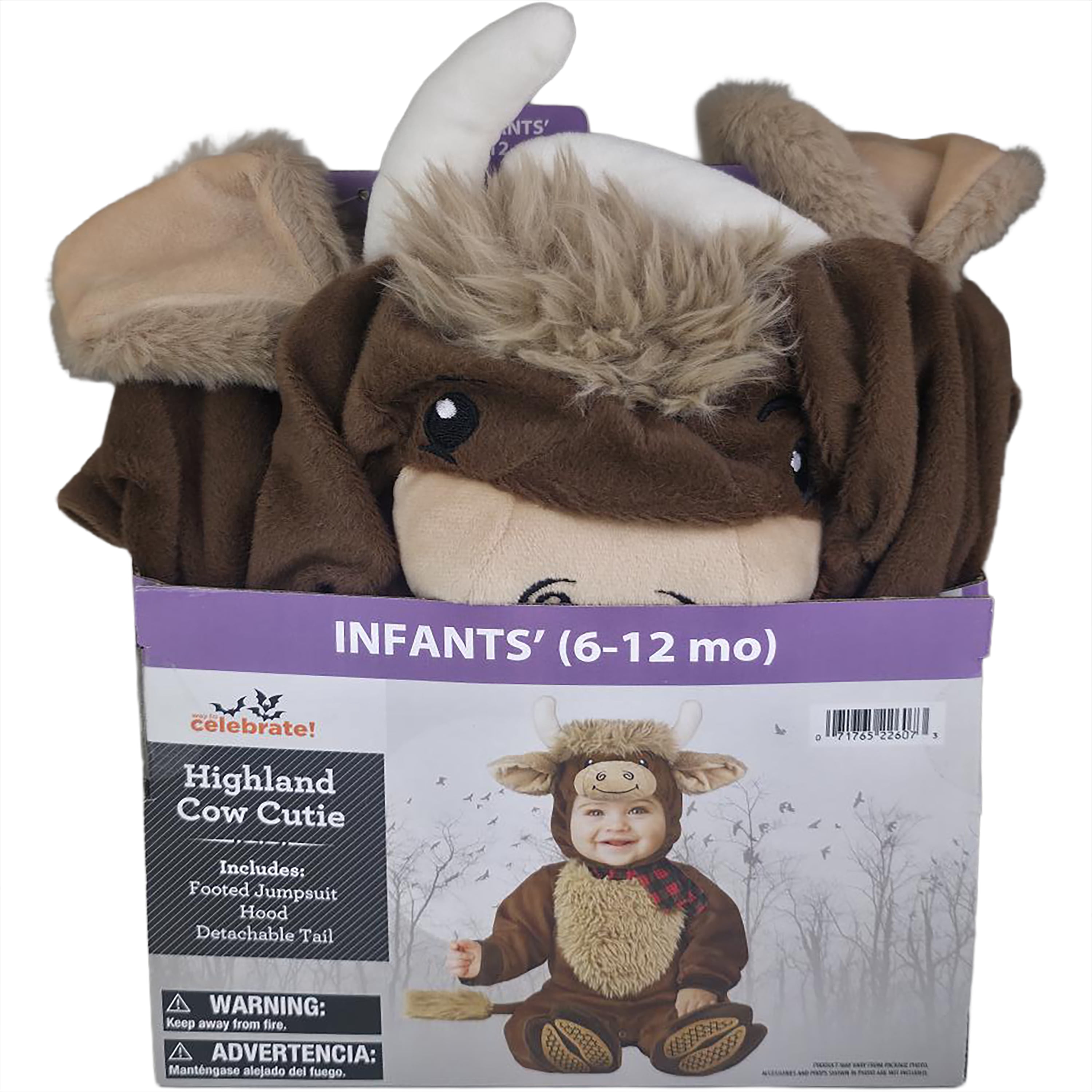 Highland Cow Cutie Halloween Costume for Infant, Size 6-12M, by Way to Celebrate