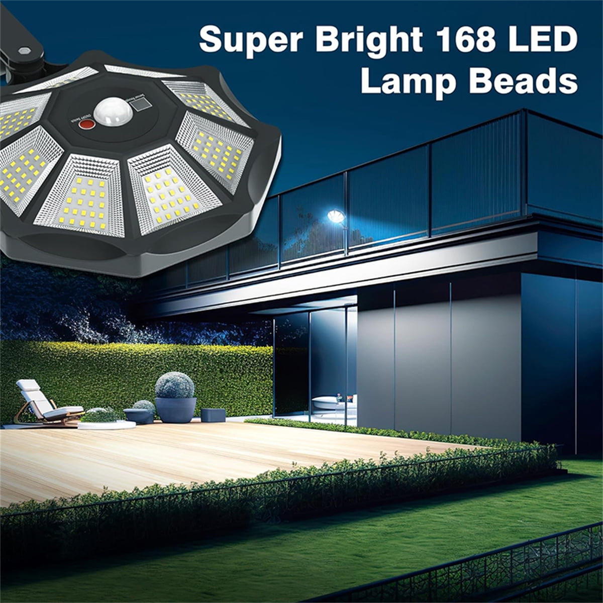 Super Bright Solar Street Lights, 2 Pack 8800LM Dusk to Dawn Motion Sensor Solar Street Lights, Waterproof Flood Security Street Light Outdoor for Yard, Garden, Path, Patio, Porch