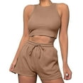 thumbnail image 2 of GZWYHT Lounge Sets for Women Comfy Sets for Women Clothing Workout Outfits For Women Casual Sets Yoga Shorts Set Two Piece Sets for Women Two Piece Sets for Women Summer Khaki XL, 2 of 9