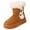 Brown, variant on Jamicy Women's Slip On Winter Snow Boots Warm Lining Comfortable Fashion Booties Round-Toe Comfortable Snow Boots
