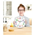 thumbnail image 5 of Kids Wall Clock: Telling Time Teaching Wall Clocks Silent Non-Ticking Clocks Battery Operated, Rustic Farmhouse Modern Clock Decorative for Kitchen Living Room Bedroom (8 Inch), 5 of 7