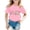Pink, variant on Back To School Shirt Girls Loose Stretchable Fabric Round Neck 1/4 Sleeve First Grade Rainbow Girls Boys 1st Grade Squad T-Shirt