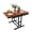 Mahogany, variant on Organizedlife 47.2 in Metal Convertible Bookshelf to Dining Table, 2-in-1 Transforming Table & 5-Tier Storage Shelf, Space-Saving Industrial Rustic Desk with Metal Frame for Apartment, Small Spaces